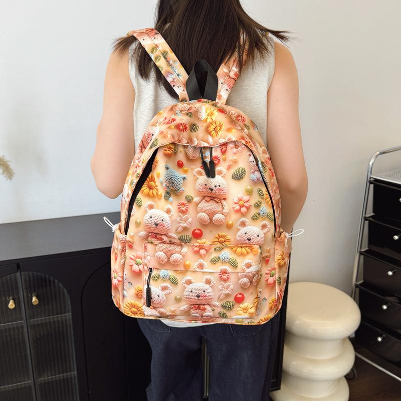 Backpack 2025 New Japanese Soft Girl Fashion Picture Backpack Large Capacity Casual Versatile Student Schoolbag Tide
