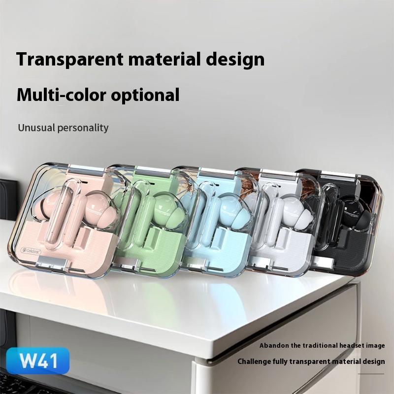 Полностью прозрачные внутриканальные наушники Macaron Color, модная мощная беспроводная Bluetooth-гарнитура с басами