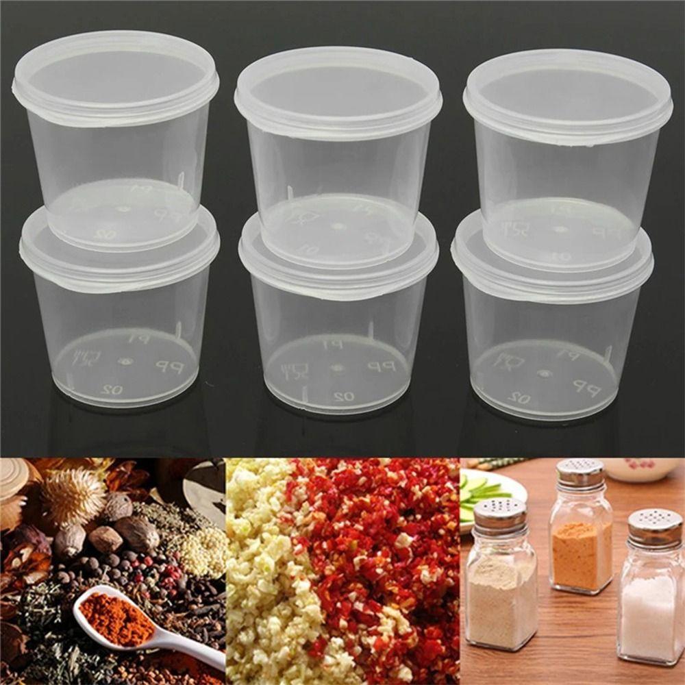 50pcs Sauce Cup Containers Disposable Sauce Cup One-piece Sauce Dispensing Box