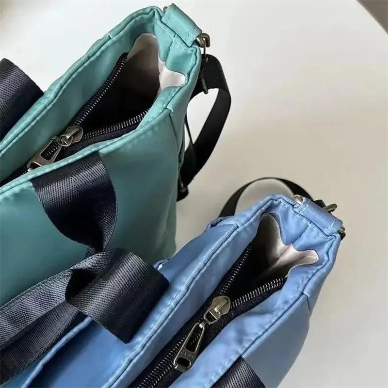 Новая повседневная сумка-тоут большой емкости, нейлоновая водонепроницаемая холщовая сумка, простые модные сумки-мессенджеры для школьниц