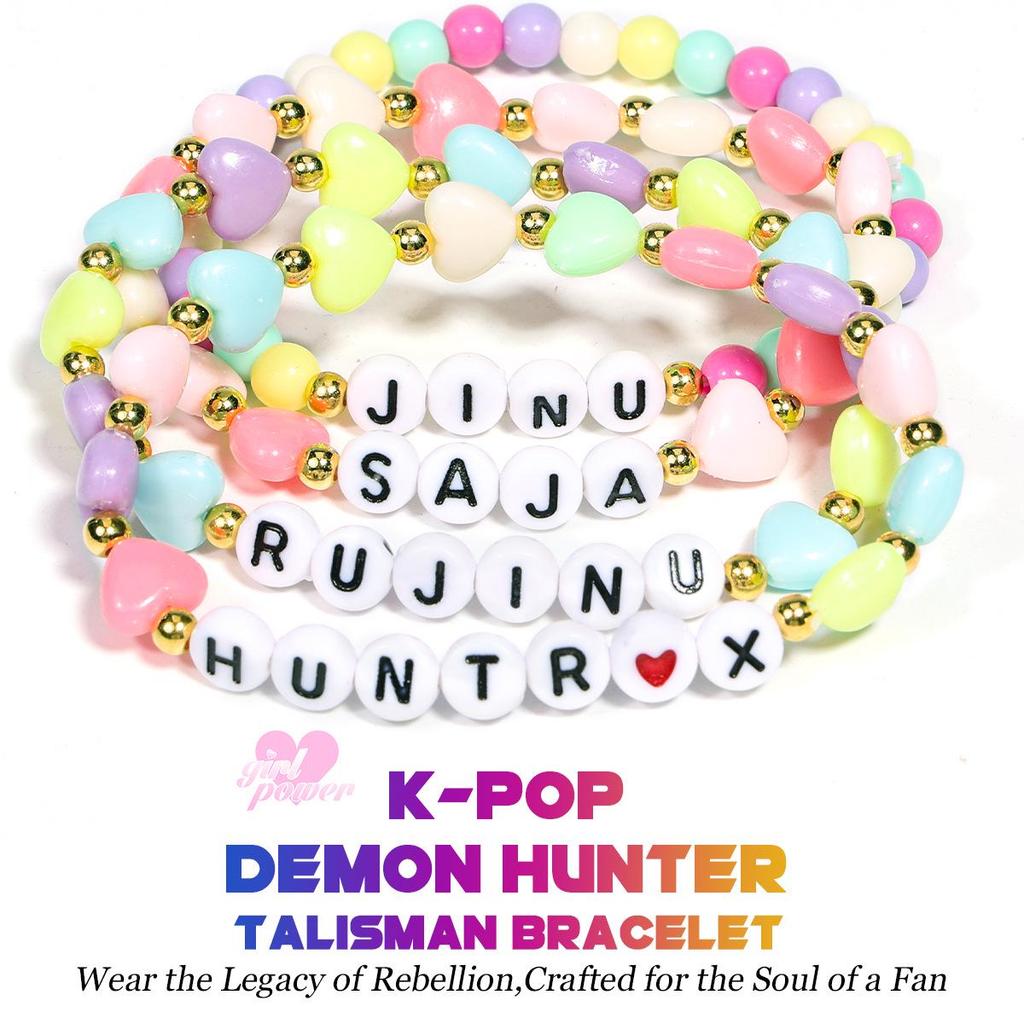 Glass Beaded Crystal Bracelet Set for Girls - K-pop Inspired Stackable Jewelry Gift