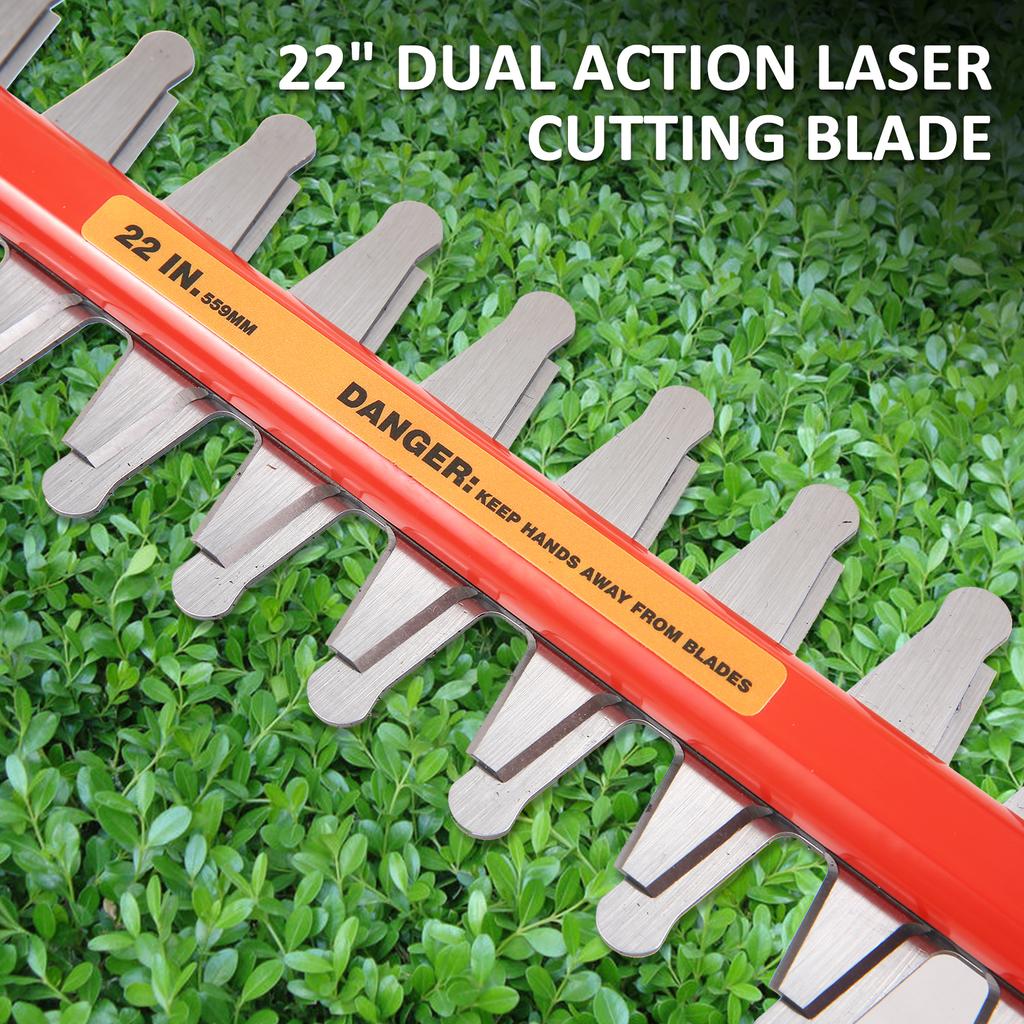 Аккумуляторный кусторез, электрический кусторез 20 В с лезвиями двойного действия 22 дюйма, режущая кромка 3/4 дюйма