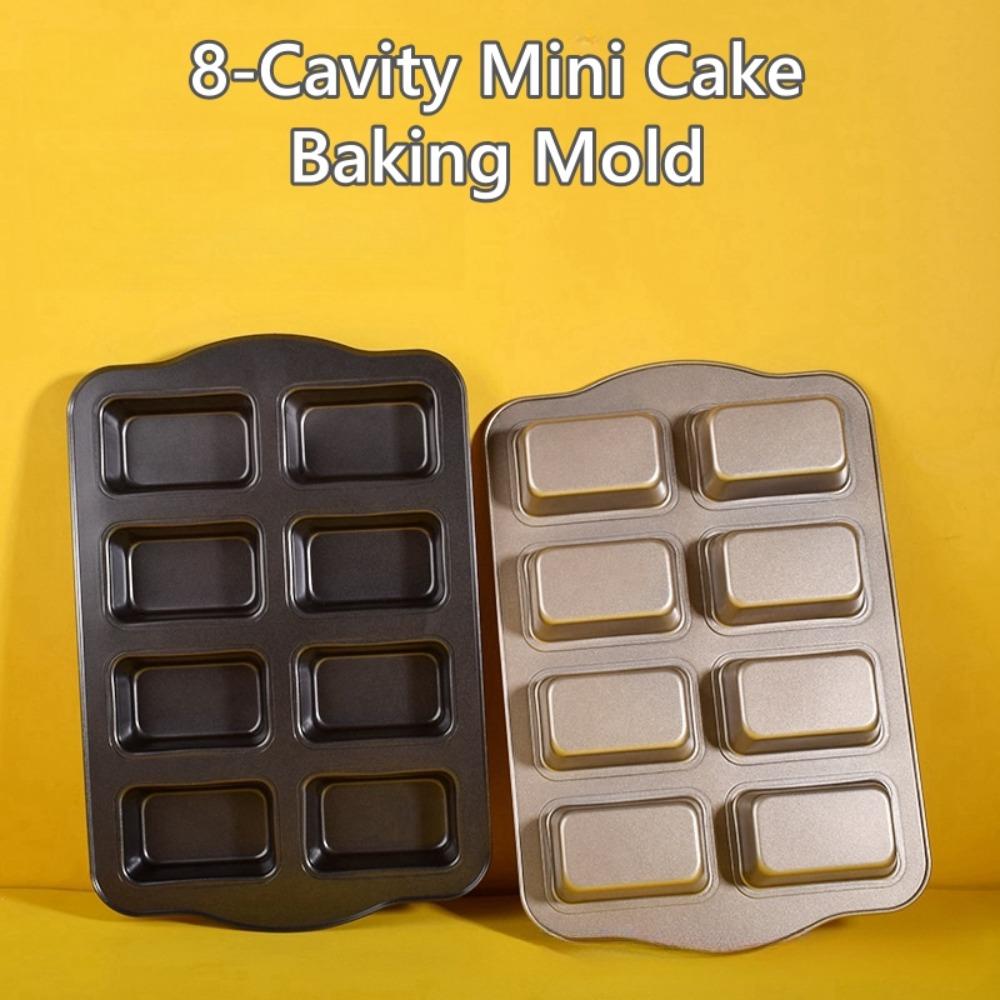 8-Cavity Mini Loaf Pans Carbon Steel Baking Mold Reusable Brownie Pan Kitchen Accessories
