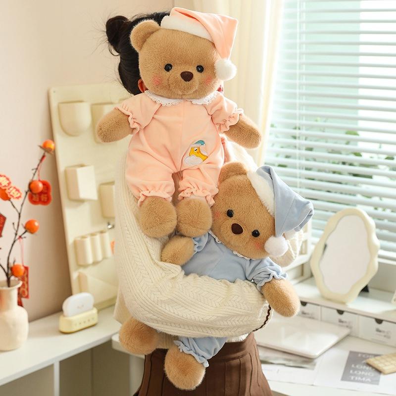 Пижамная кукла-кролик, милая кукла-медведь, розовая тряпичная кукла-свинка, подушка для сна для мальчика и девочки, плюшевая игрушка