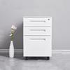 Mobile Three-Drawer Metal File Cabinet with Lock for Under-Desk Office and Printer Storage