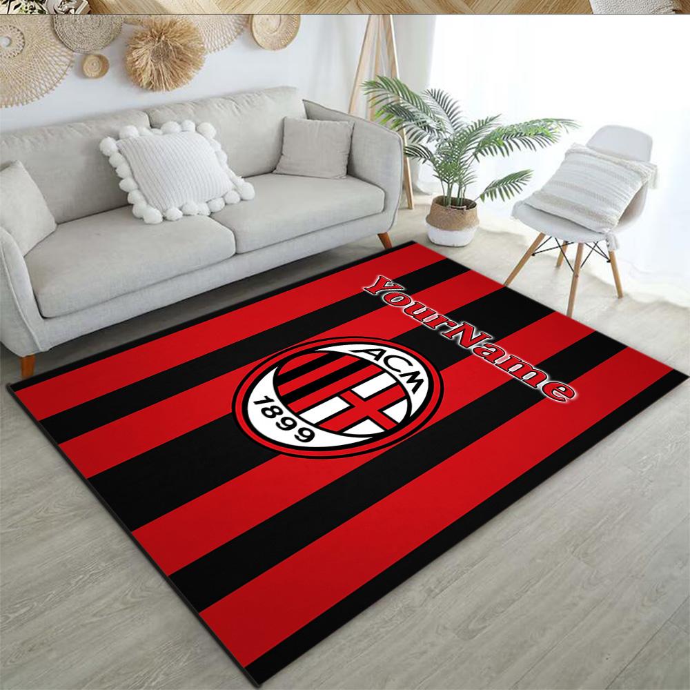 Ac Milan Customize Text Floor Rug Office Rug Perfect for Dormitory Outdoor Kitchen Hallway Anti-slip Rug Anime Office Decor