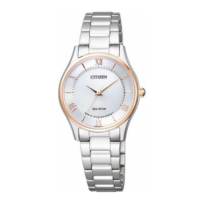 Коллекция Simple Adjust Eco-Drive Тонкие Парные Часы EM0404-51A Женские Серебристые
