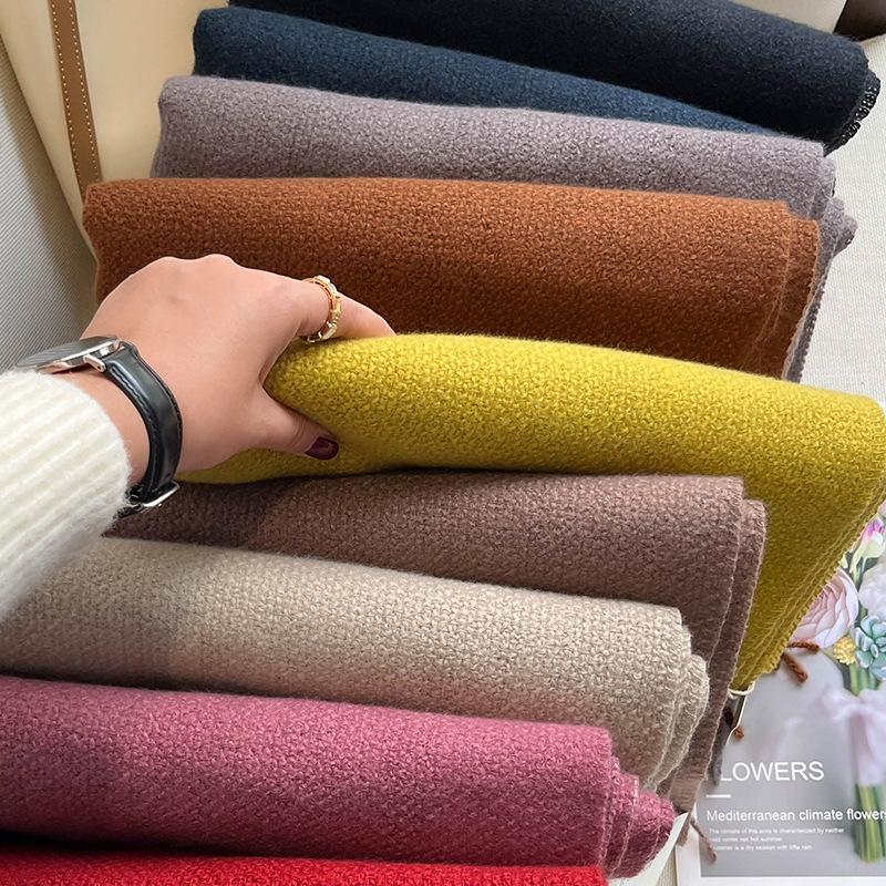 2023 New Fashionable Double Sided Imitation Cashmere Scarf, Warm Scarf for Autumn and Winter, Solid Color Couple Dual Use Shawl