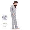 SAZAC Kuromi Gingham Pajama Cotton Long Sleeve and Loungewear Set, 100% Broadcloth, Women's Pants, (Black/M/SAN1782)