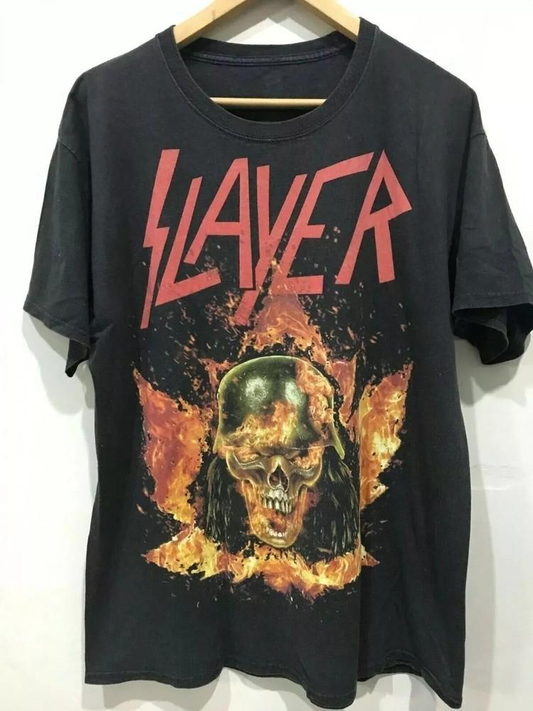 2013 Slayer Канадский Тур Концерт Черная Унисекс Футболка Репринт S-5XL Мужчины Женщины.... Футболка Unisex