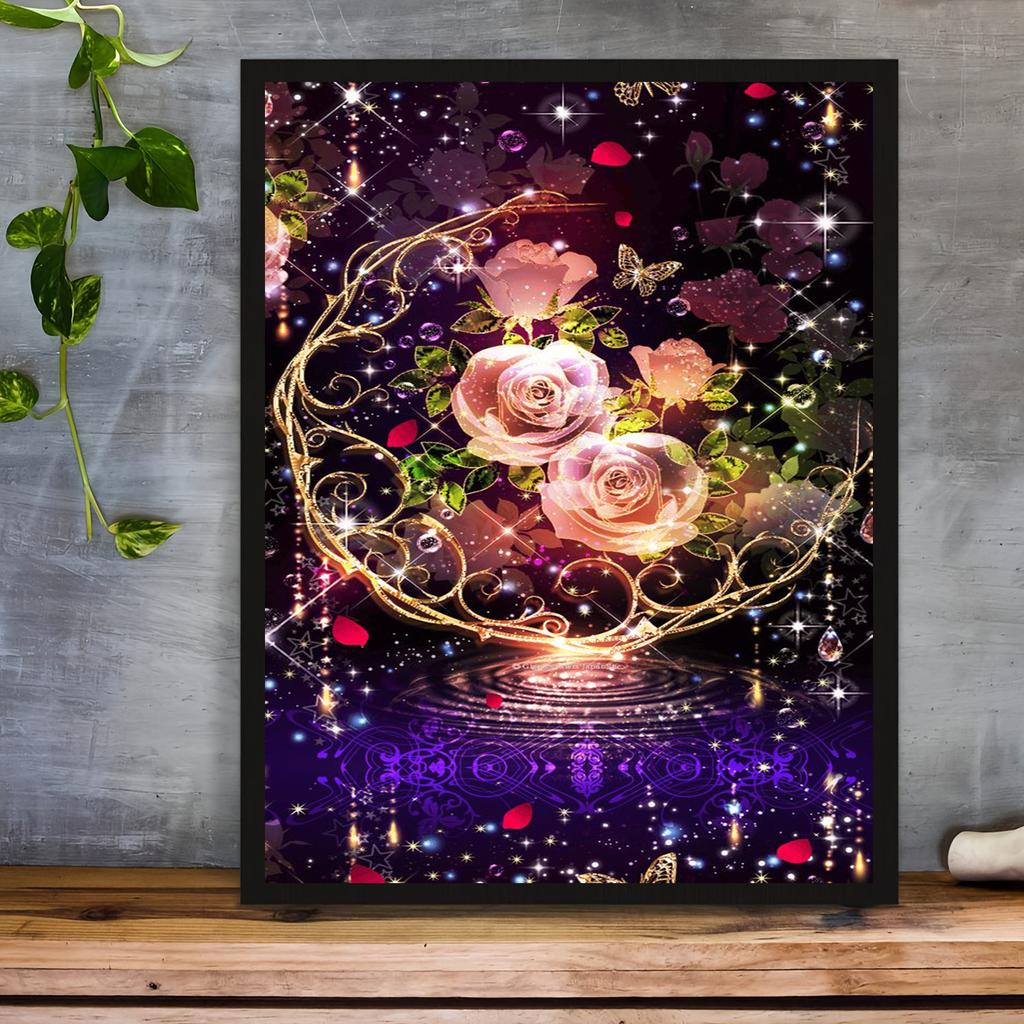 5D DIY Алмазная картина Розовый цветок Набор для вышивки крестом Мозаика Алмазная вышивка Роза Полный круглый квадратный дрель Украшение дома
