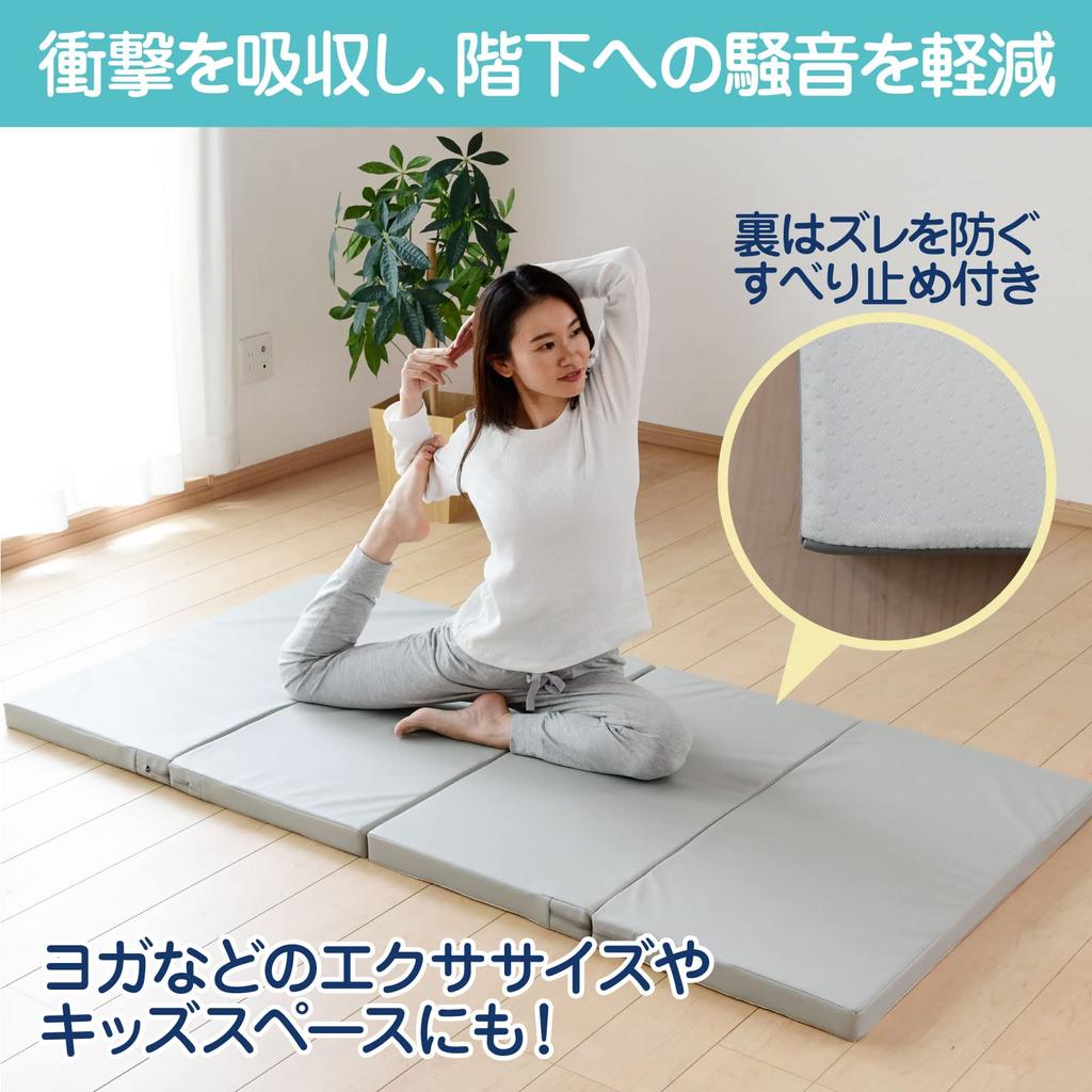 Детский игровой коврик 90 x 90 см, толщина 5 см, квадратный складной коврик, готовый продукт, цвет слоновой кости [Yamazen] IRM-9090F2C(IV)