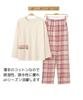 MowaLef Cotton Pajamas for Spring and Lightweight and Long Long Crew Cute Loungewear Women's 100% Summer, Relaxing, Sleeves, Pants, Soft, Neck, (JP,