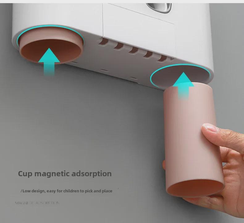 Дозатор зубной пасты и держатель зубных щеток Yikeke для семьи из четырех человек — настенный, не требует сверления