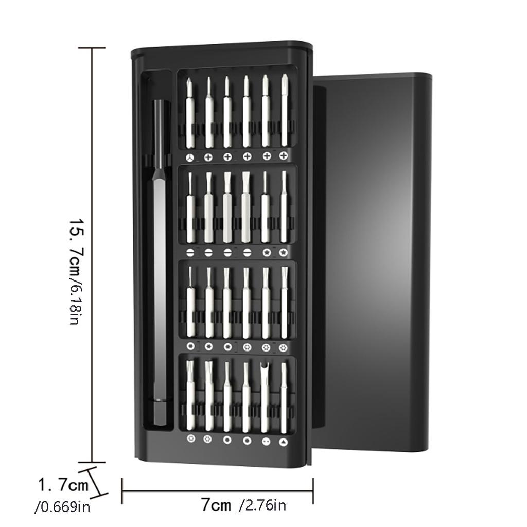 24-in-1 Precision Screwdriver Set with Aluminium Alloy Handle, Highly Hardened Metal Bits, Swivelling Design, Disassembly Kit