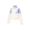 Color Block Sports Shorts Long Sleeve Windbreaker Women Outerwear Off-White Snow-Blue Purple AFDT498-4