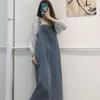 Women's Retro Loose Fit Salty Denim Overall Skirt