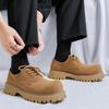 British Style Small Leather Shoes Platform Spring and Autumn Men's New Lace-up Loafers Versatile Casual Leather Shoes 24288-J