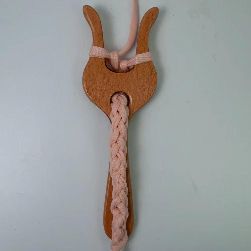 Деревянная вилка для вязания с изогнутым кончиком иглы, инструмент для плетения шнуров ручной работы, наборы для вязания крючком «сделай сам» для начинающих