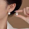 2024 High-End Pearl & Zircon Stud Earrings: Elegant French Micro-Pave Design for Women
