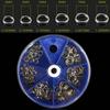 115pcs High Carbon Stainless Steel Double Loop Fishing Ring 6 Size Mixed Split Clip Quick Change Hook Connector with Box