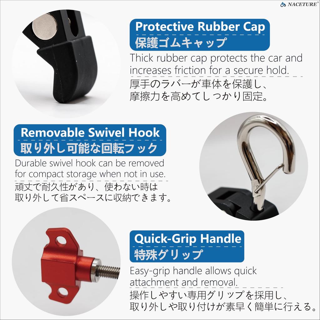 Набор из 2 автомобильных крючков для тента Легко совместим с боковой частью автомобиля и крышей Включает автомобильное шарнирное крепление Аксессуары для кемпинга и автомобильного тента – Устойчивые к царапинам,