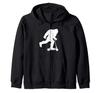 Bigfoot Rides a Scooter Funny Scooter Bigfoot Zip Hoodie
