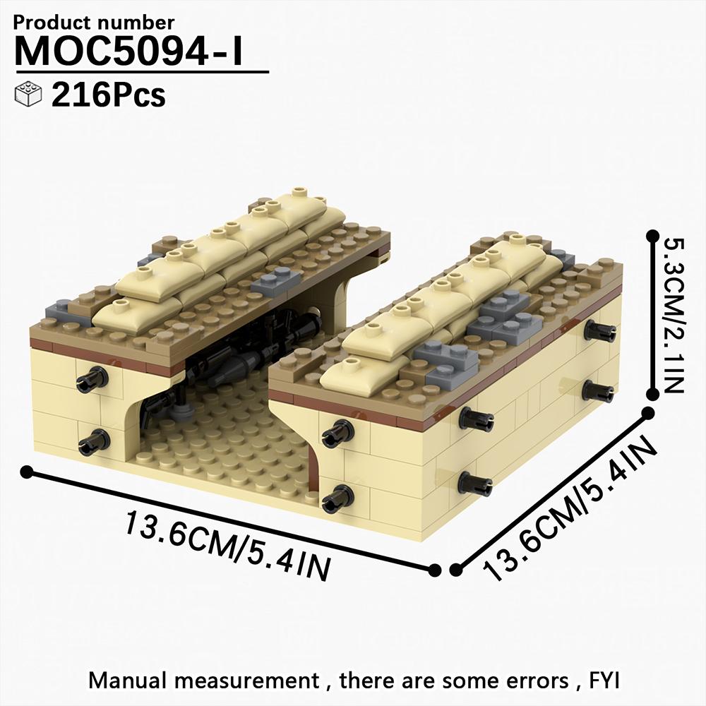 WW2 Series Military Battlefield Ruins War Related Building Blocks Blockhouse Model Toy Medieval Gift For Children Adults DIY MOC