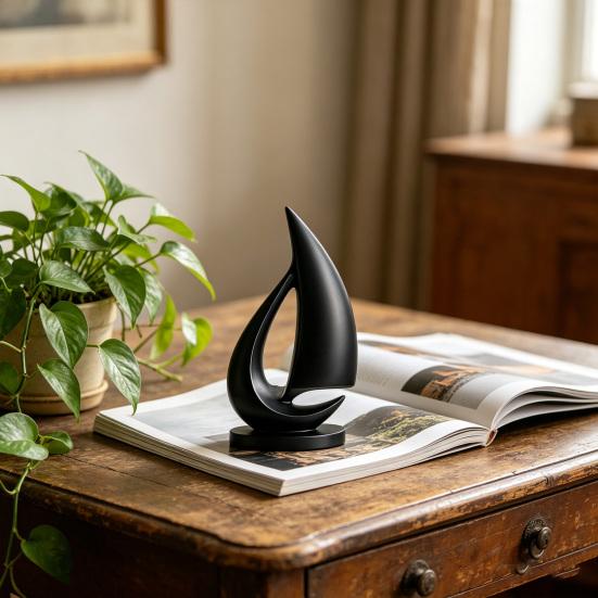 Modern Sailboat Statue 3D Printed Shipping Boat Figurine for Living Room Coffee Table Office Shelf Table Centerpiece