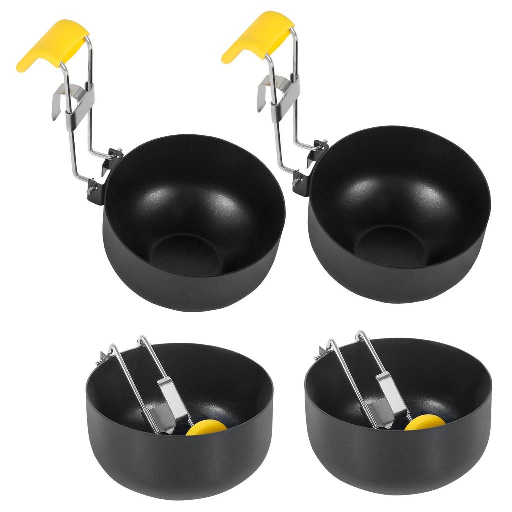 4Pcs Hang Ear Egg Cooker Foldable Removable Handle Eared Egg Cooker Non-stick Egg Boiling Spoon for Cooking Kitchens Accessories