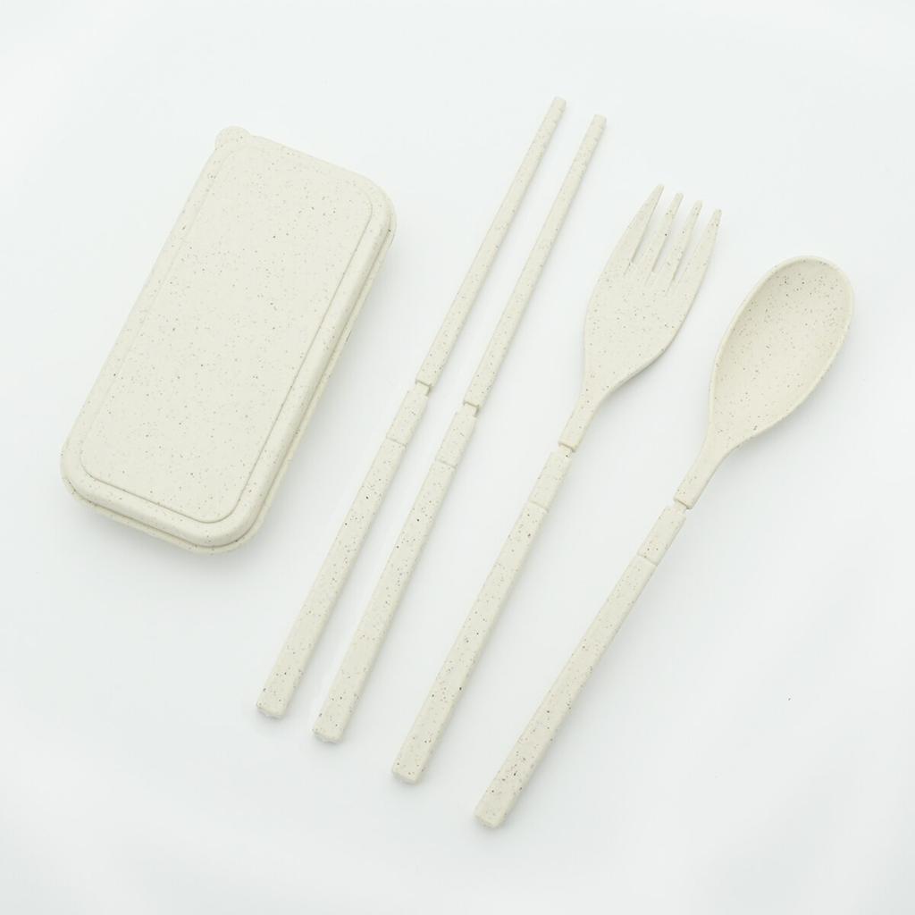 Портативный складной набор посуды для путешествий, вилка, ложка, палочки для еды с мини-коробкой, набор столовых приборов Портативный складной набор столовых приборов для кемпинга, розовый набор