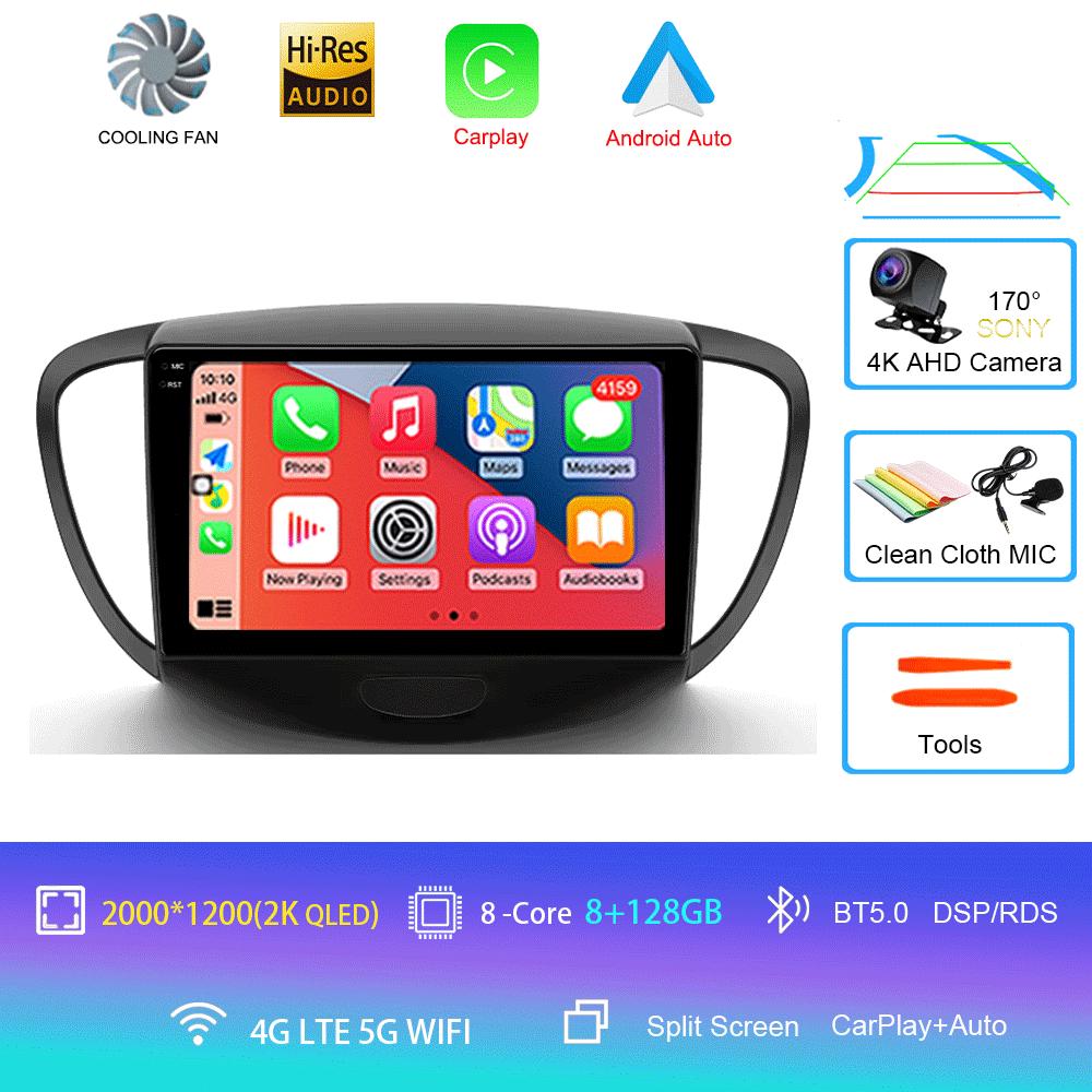 Автомагнитола Android 14 Carplay Мультимедиа Для Hyundai i10 2007 - 2013 навигация видео DVD Автомагнитола Стерео 2din BT