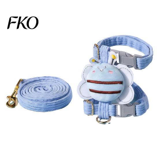 Secure Fit Pet Leash Corduroy Cat Harness with Leash, Escape Proof Vest Walking Jacket Breathable Bee Plush Toy, Adjustable for Cats Small Dogs