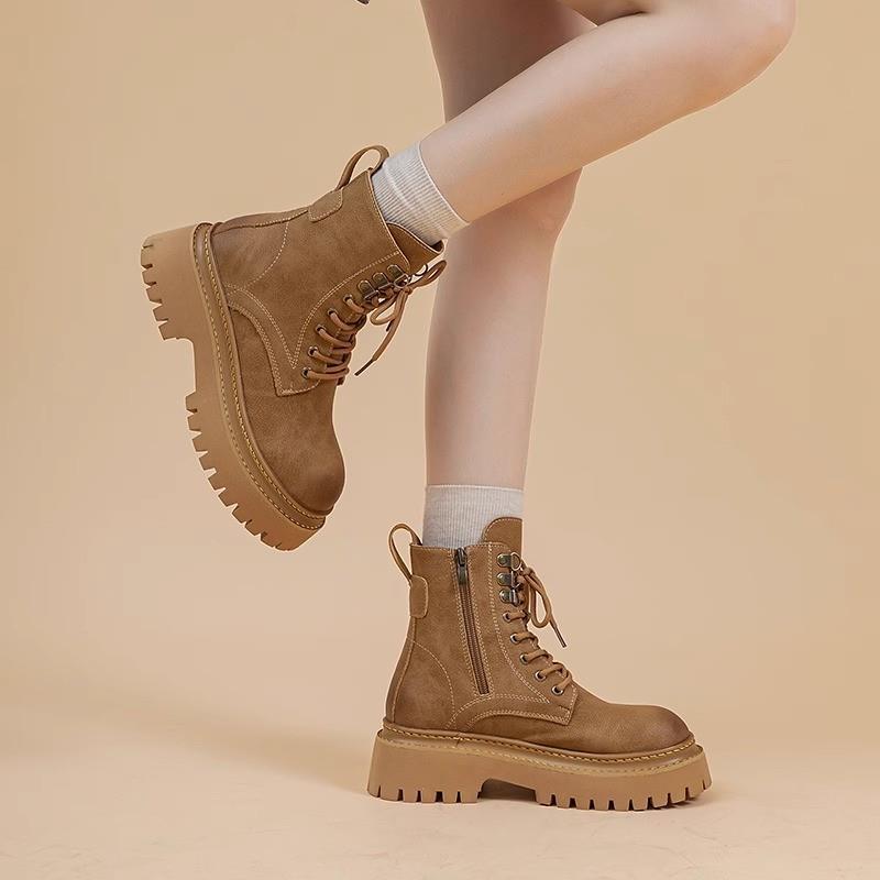 Ботинки в британском стиле ретро локомотивные ботинки Martin женские на толстой подошве показывают новые весенние и осенние ревень маленькие красные синие летающие модные и для отдыха