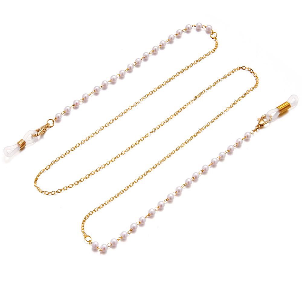 2024 противоскользящая цепочка для очков, аксессуары, ювелирное украшение, ожерелье, элегантная ретро-модная цепочка для солнцезащитных очков, маска, ремешок, жемчужное ожерелье