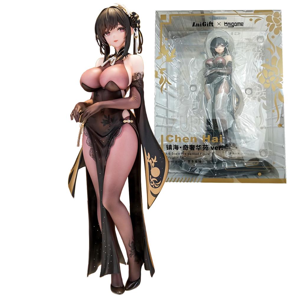 28 см ROC Чен Хай Фигурка Аниме Игра Azur Lane Китай Ципао Сексуальная Милая Настольный Гольф Модель Игрушка Подарок Коллекция Украшения ПВХ