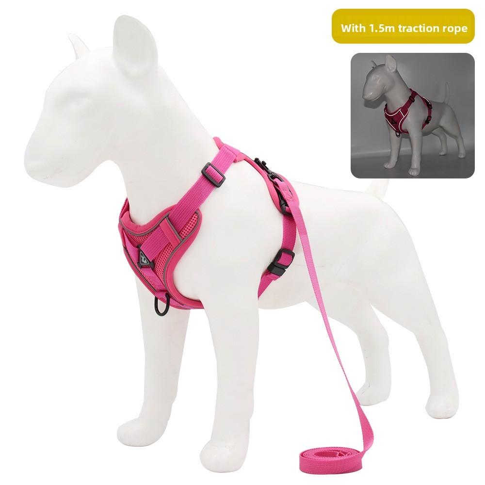Breathable Pet Harness With Reflective Straps And Adjustable Size For Cats And Dogs