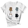 Un Deux Trois Cat T-Shirt Women Gifts For Cats Lovers Cat Mom Funny Ladies Tee