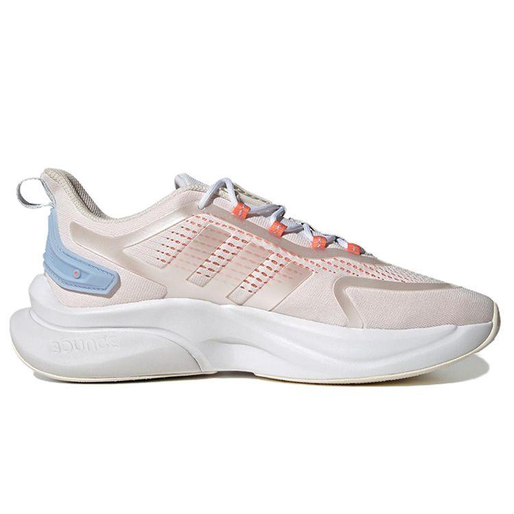 adidas Alphabounce+ Круглый носок На шнуровке Нескользящие Прочные Низкие Кроссовки для бега Унисекс Кроссовки для бега Розовый Голубой IG3074