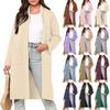Женские длинные вязаные кардиганы, свитера с длинными рукавами и открытой передней частью, повседневная куртка, пальто, верхняя одежда с карманами