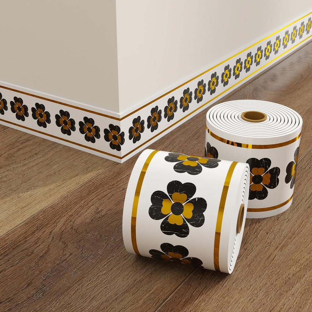 Утолщенный водонепроницаемый самоклеящийся плинтус с видом плитки