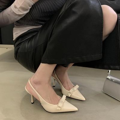Французские абрикосовые туфли-лодочки на высоком каблуке, сандалии с квадратным носком, туфельки феи, весна-лето 2025, темпераментная светская львица, черные одинарные туфли