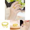 Luxurious Women's Four Leaf Clover Ring Trendy Gold Plated Copper Jewelry