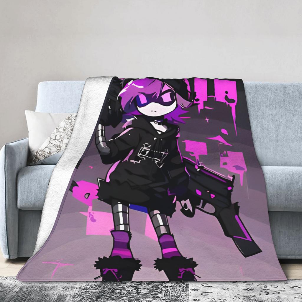 Murder Drones Fleece Throw Blankets Uzi Doorman Aesthetic Blanket for Bed Bedroom Super Warm Bedroom Quilt,