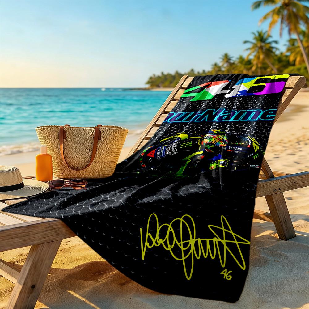Doctor46 Customize Text Beach Towel High Absorbency Quickdry Suitable For Swimming Gym Camping Yoga Vacation