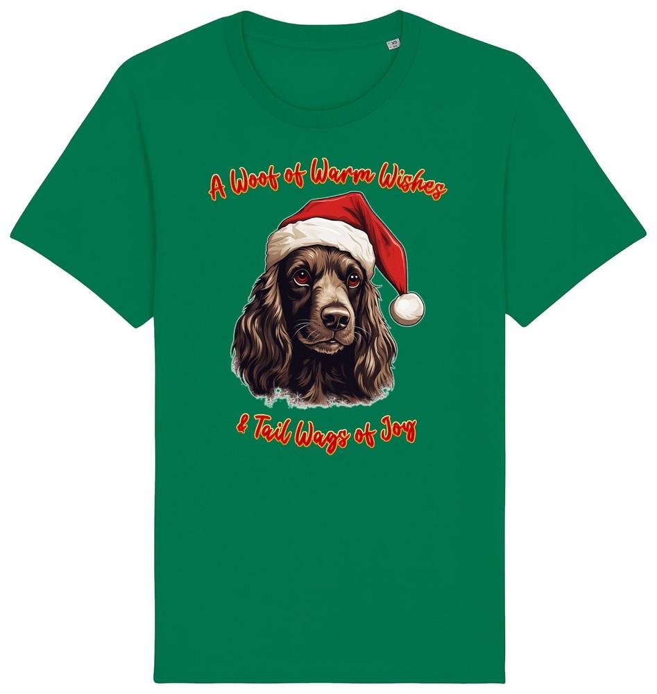 Kids COCKER SPANIEL Christmas T-Shirt Santa Dog Woof Wishes Dogs Boys Girls Pets