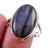 Natural Labradorite Gemstone 925 Solid Sterling Silver Jewelry Ring Size 10 P1l70