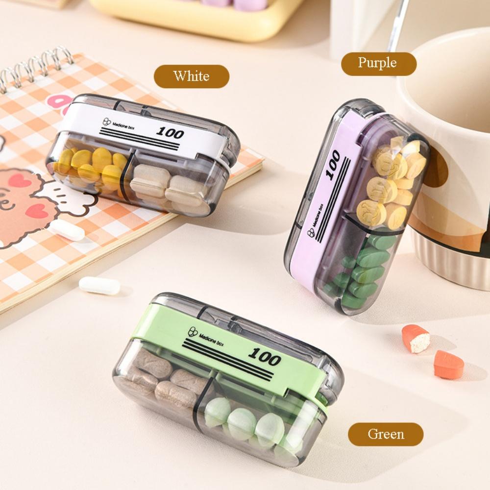 7-Day Portable Pill Organizer with Cutter Multi-Functional Moisture-Proof Medicine Storage Box Trendy Daily Health Management