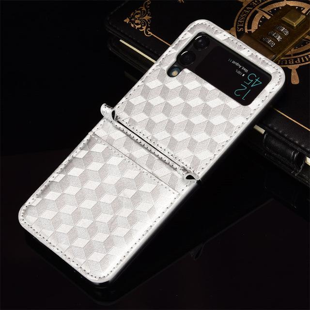 Противоскользящий кожаный чехол с карманом для карт для Samsung Galaxy Z Flip 3 Flip4 Flip 4 5g Flip3 без отпечатков пальцев