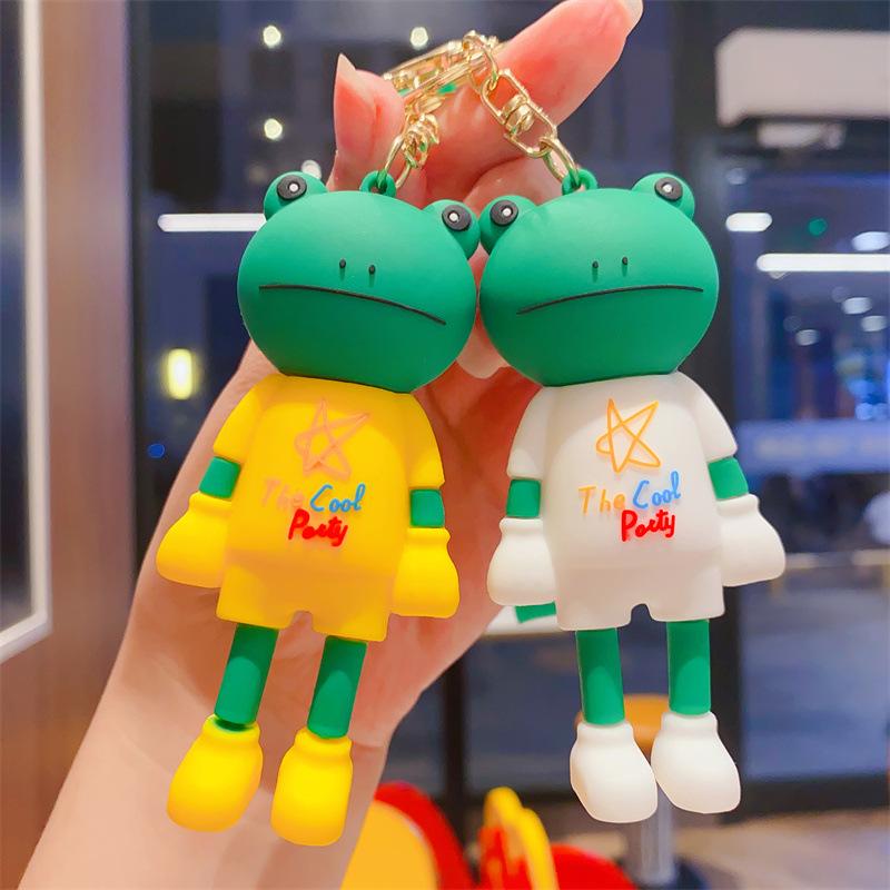 Креативный мультяшный брелок в виде куклы лягушки с длинными ногами, женский милый креативный парный брелок-кольцо для сумки, подарок, подвеска